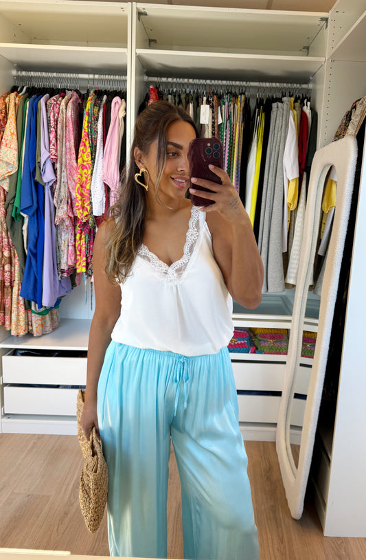 Summer silky pants lightblue