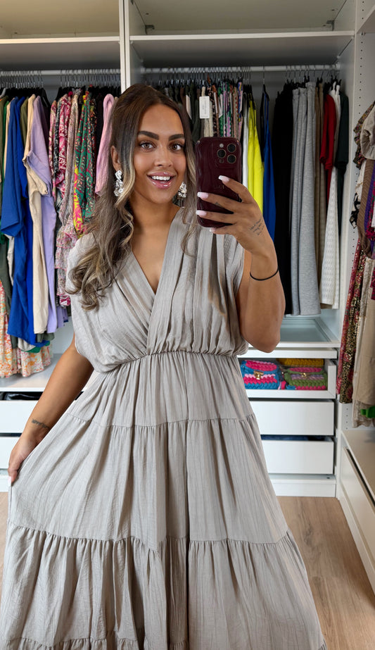 Lorena midi dress taupe