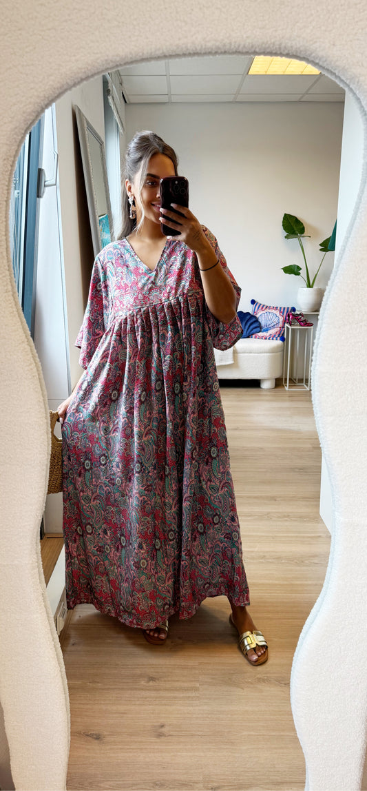Indra paisley maxi dress pink