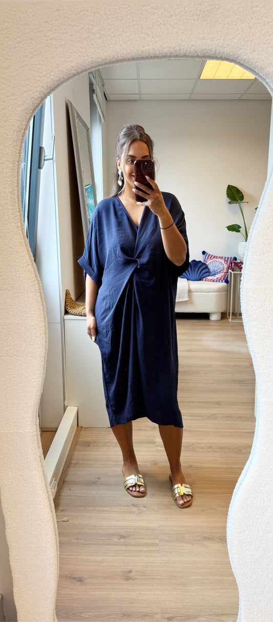 Kayla knot dress navy