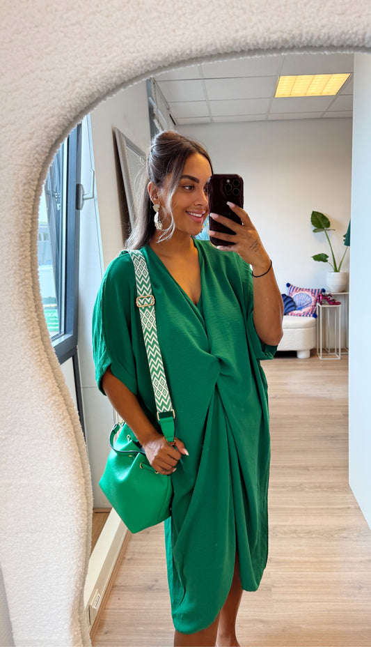 Kayla knot dress bright green
