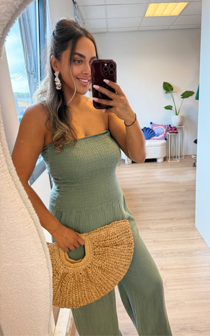 Jaily jumpsuit strapless army