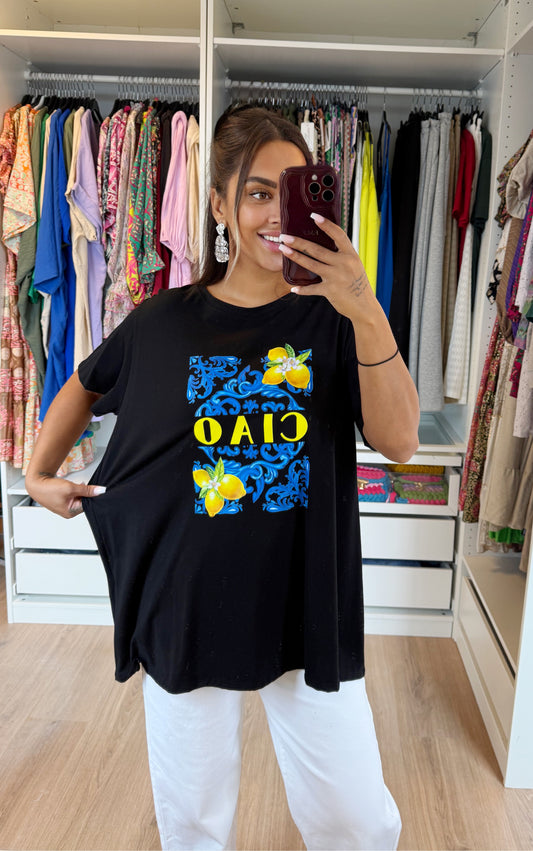 Lemon tshirt black