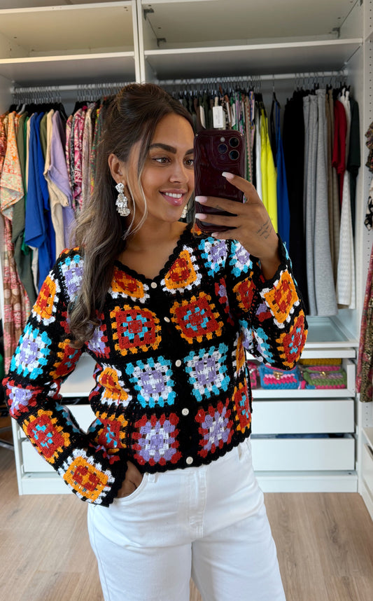 Cassie crochet top/vest black