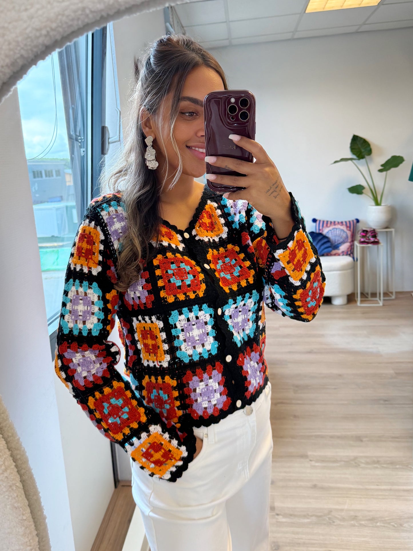 Cassie crochet top/vest black