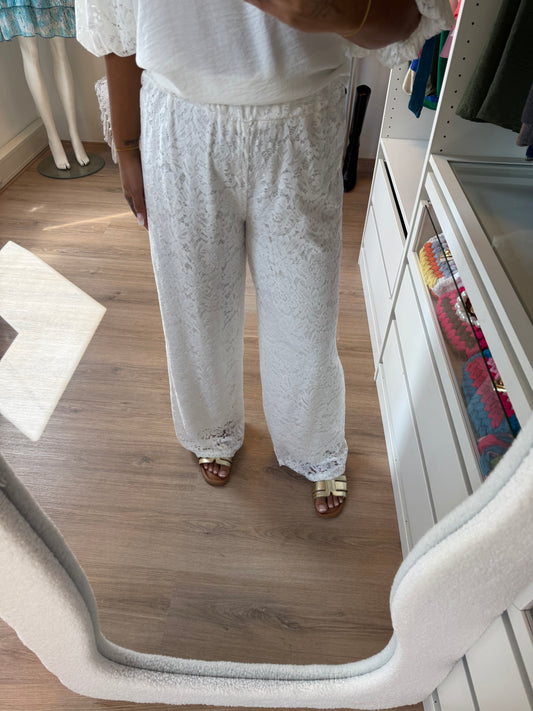 Leah lace pants white