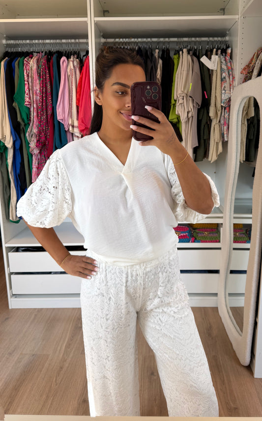 Leah lace pants white