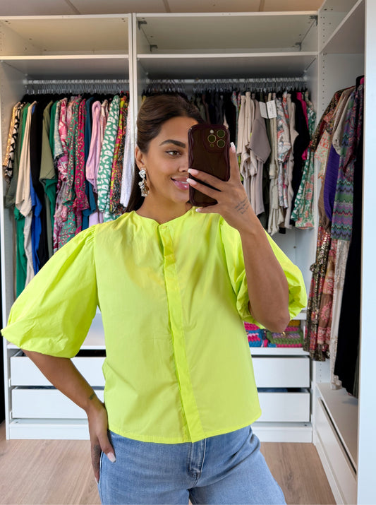 Bliss balloon blouse lime