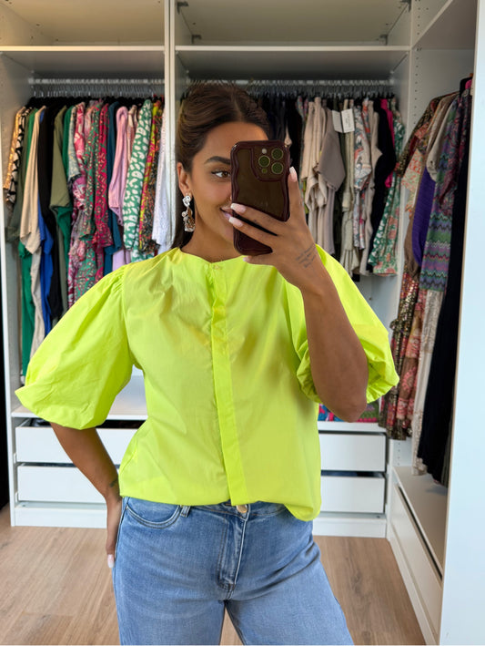 Bliss balloon blouse lime