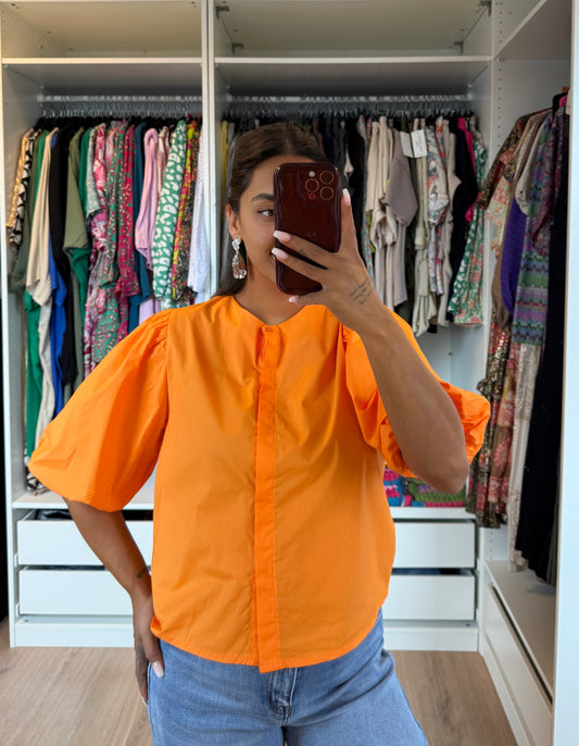 Bliss balloon blouse orange