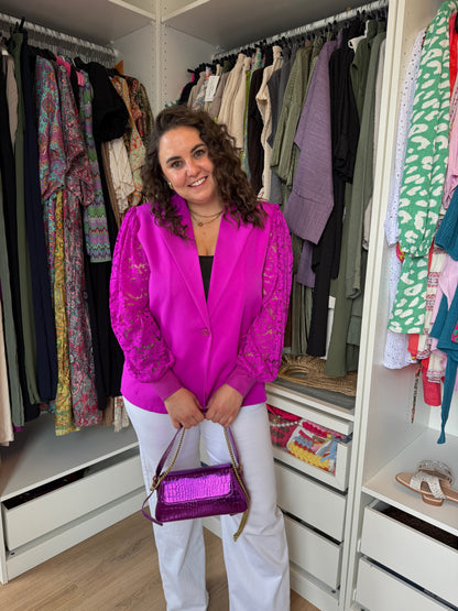 Lina lace blazer magenta