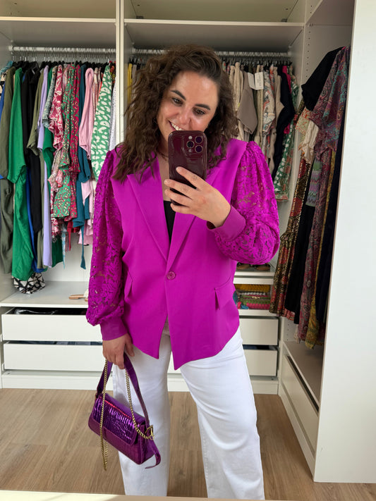 Lina lace blazer magenta