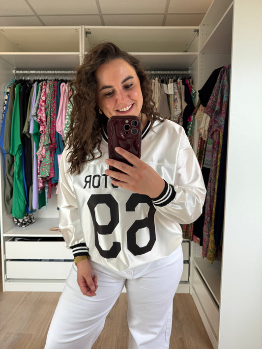 Jersey longsleeve shiny white