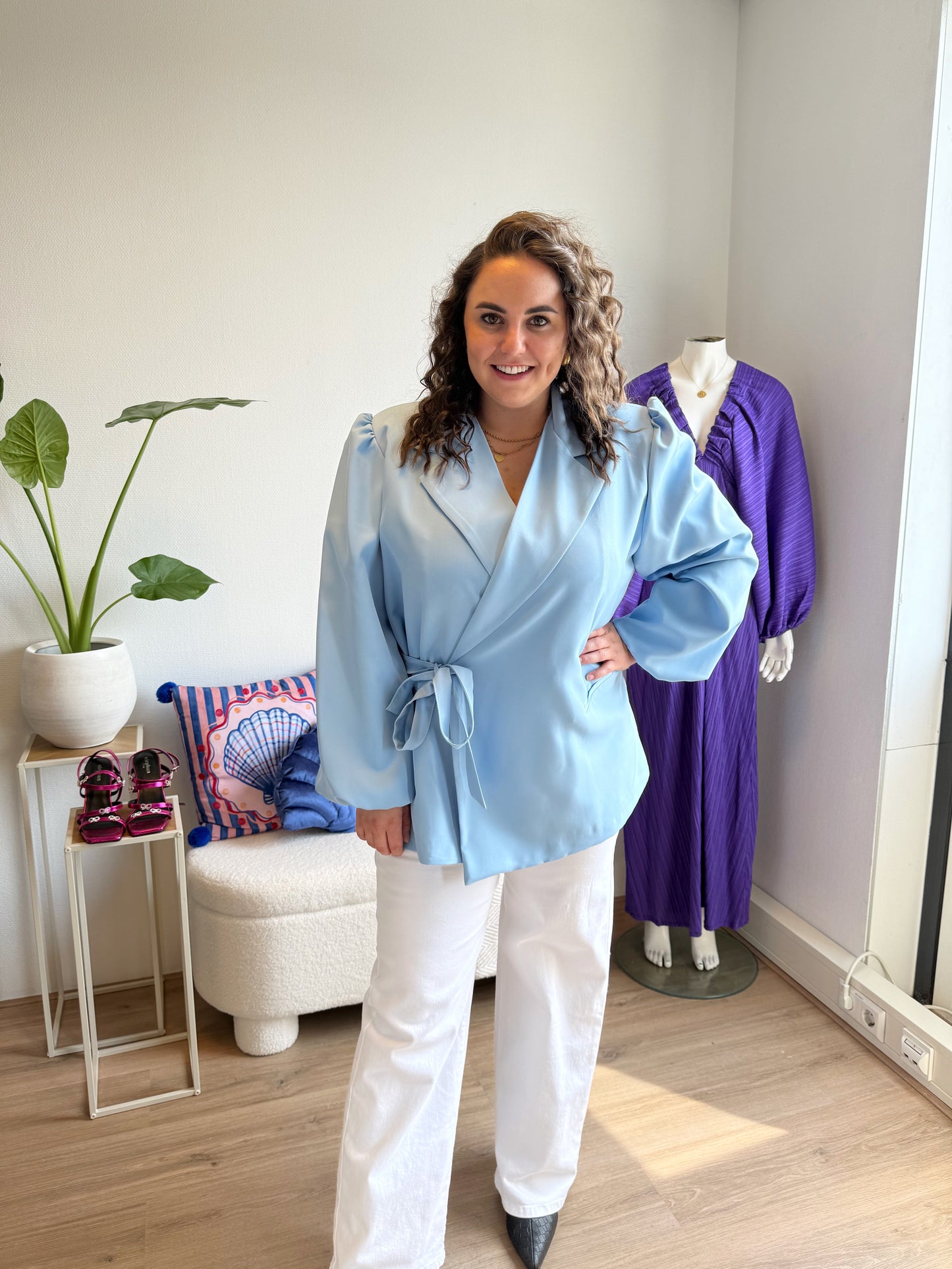 Bodie balloon blazer lightblue