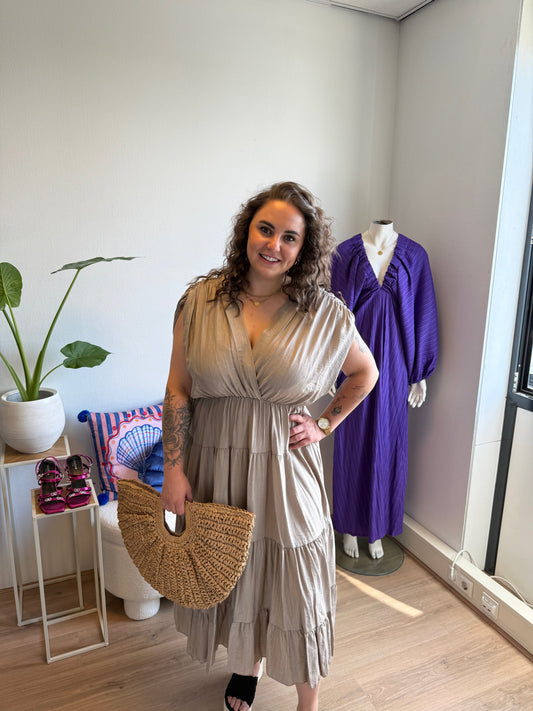 Lorena midi dress taupe