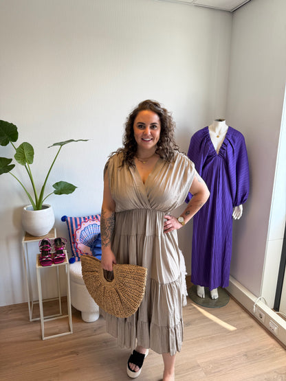 Lorena midi dress taupe