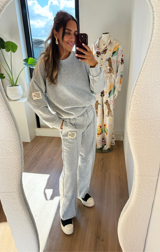 Lissy label jogger set grey