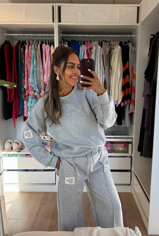 Lissy label jogger set grey