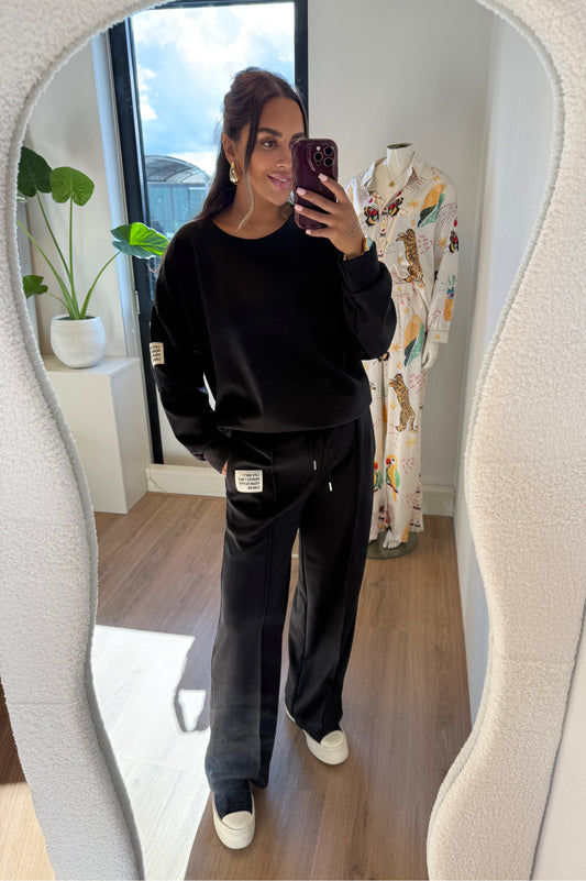 Lissy label jogger set black