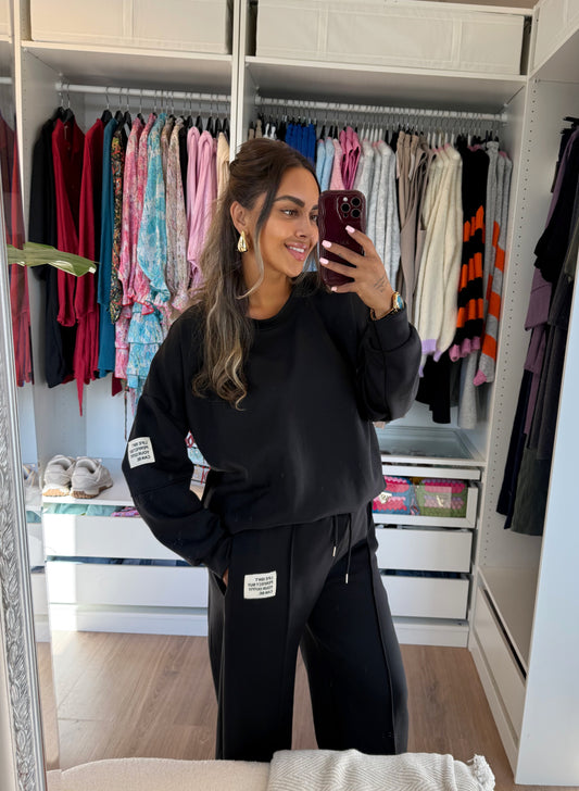 Lissy label jogger set black