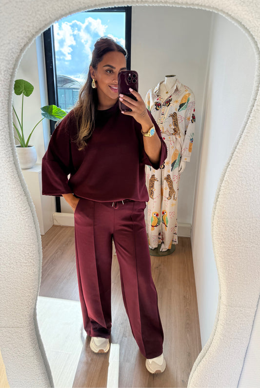 Brooklyn basic jogger set bordeaux