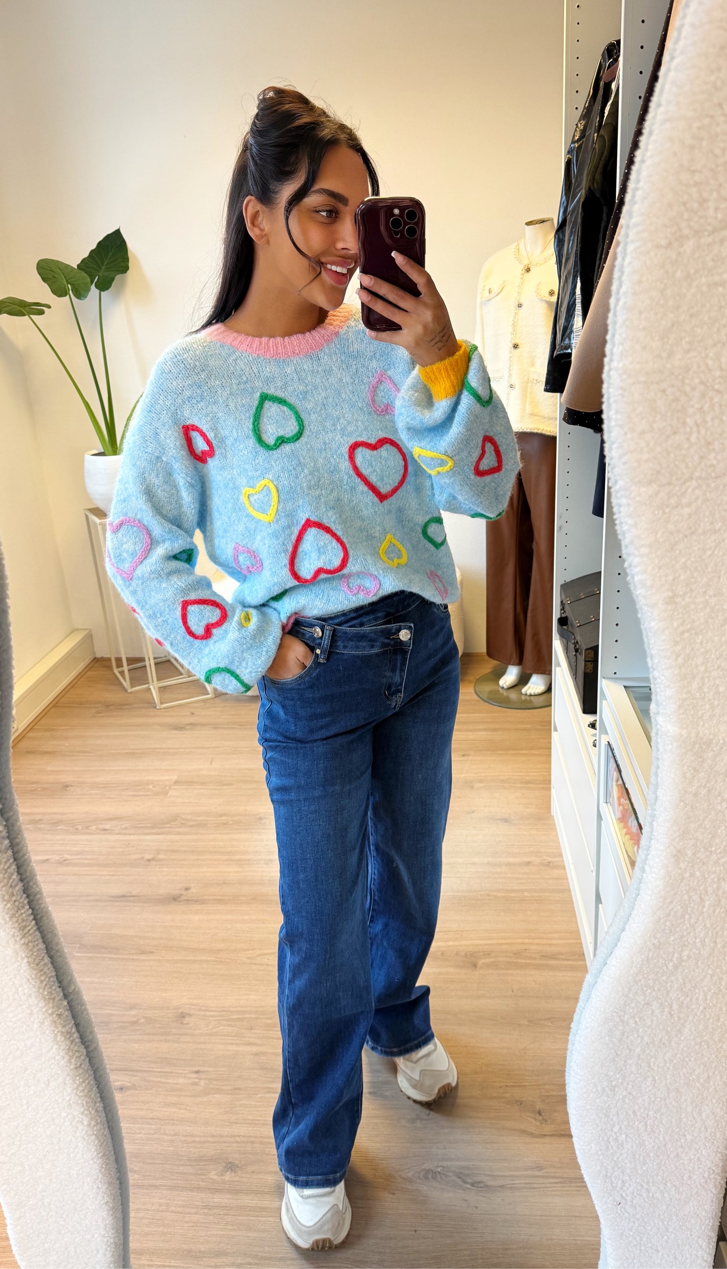 Heart sweater blue