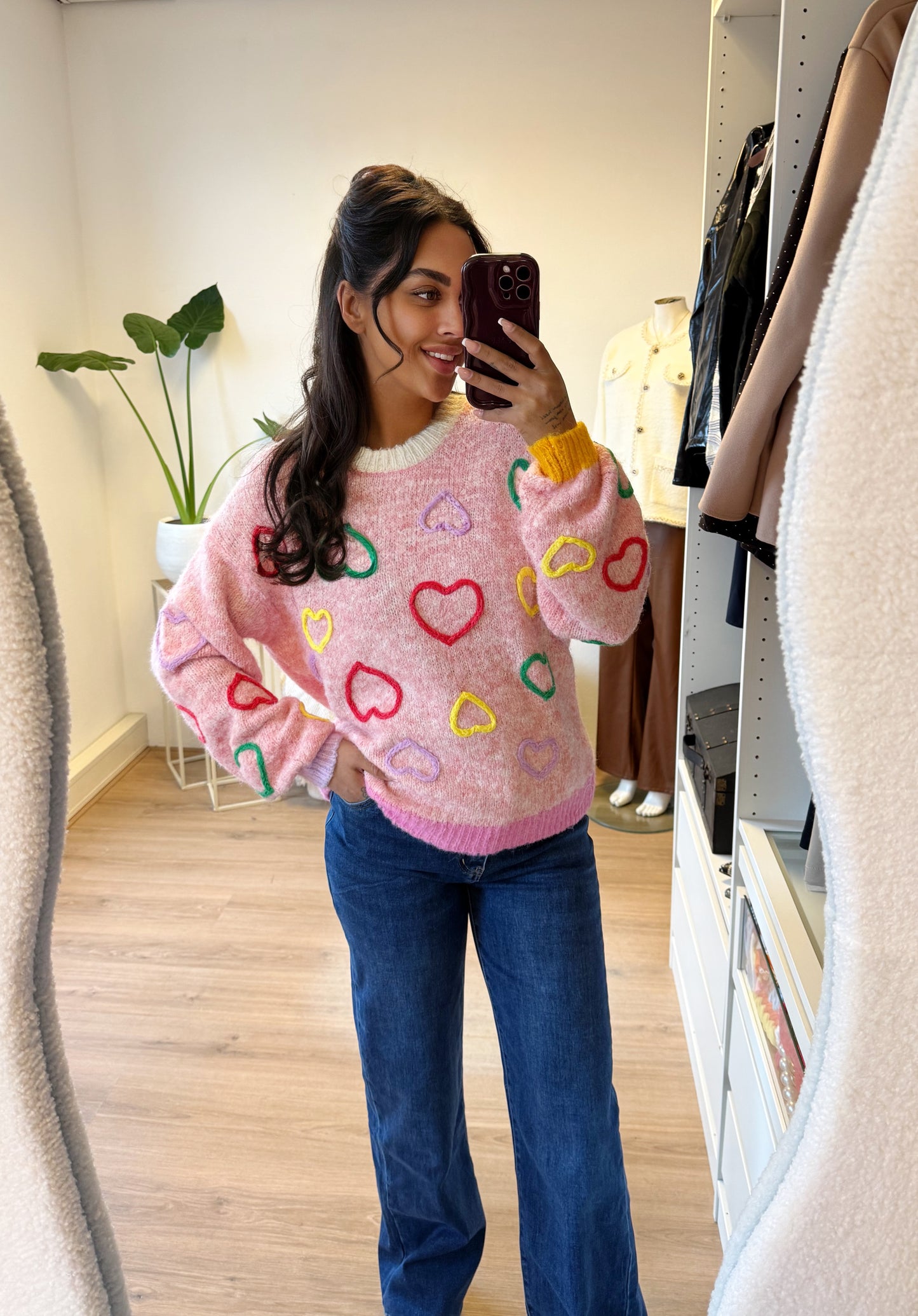 Heart sweater pink