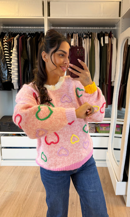 Heart sweater pink