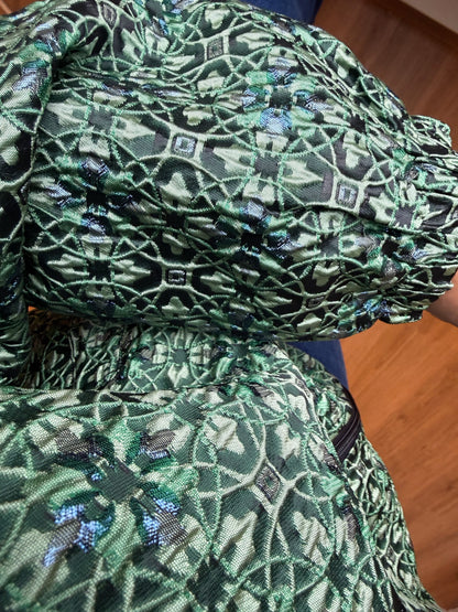 Jacquard jacket met glimmende accenten groen