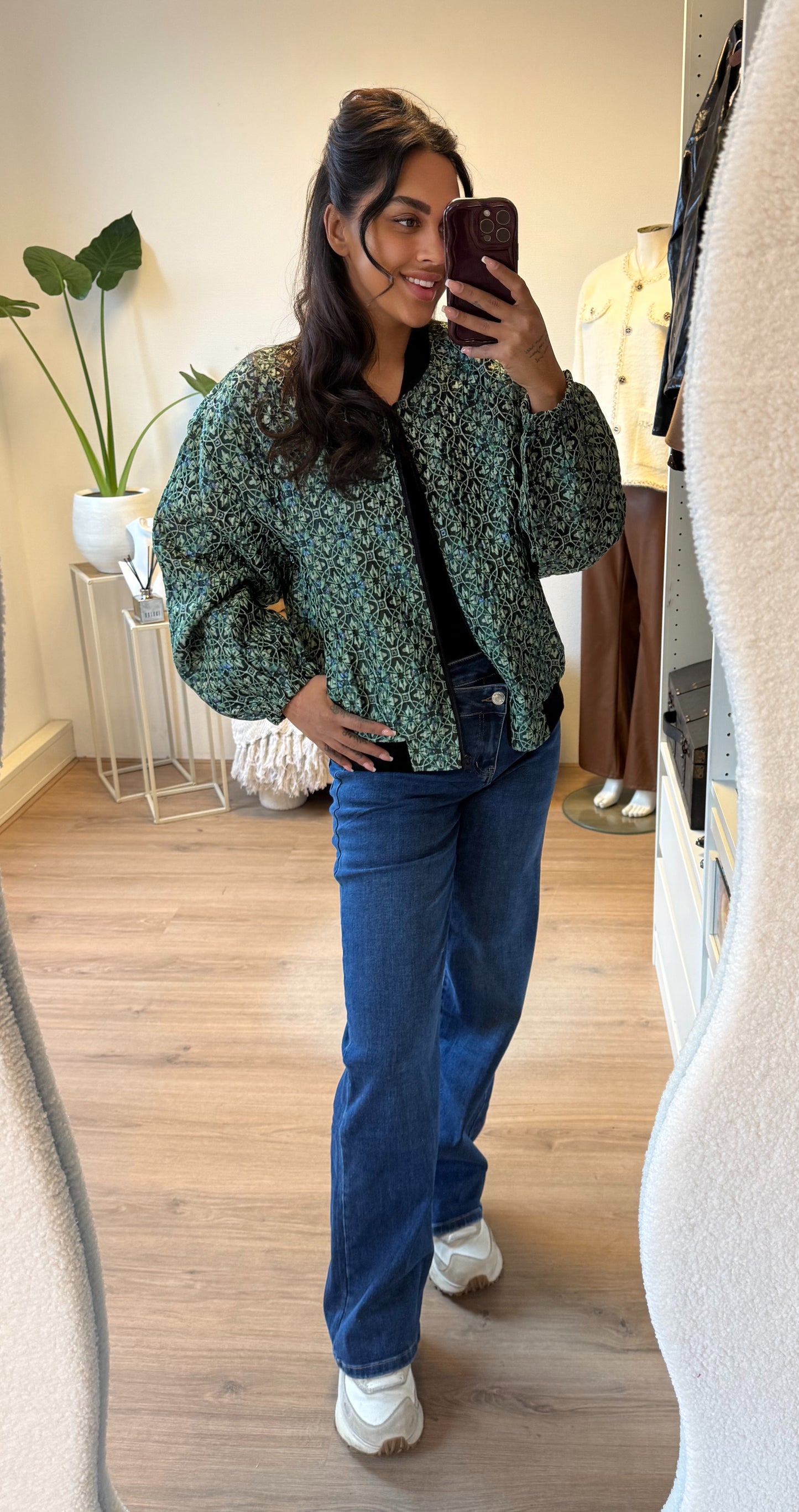 Jeans straight fit cross over wide leg