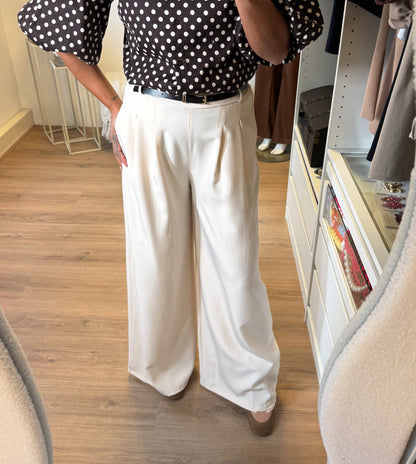 Wide leg pantalon beige