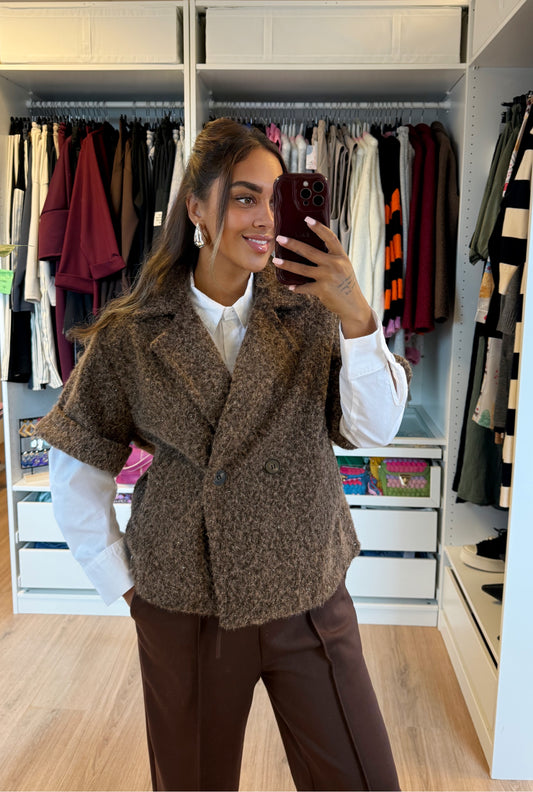 Nora soft glitter jacket choco