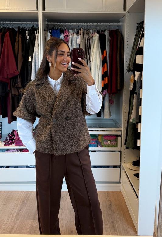 Nora soft glitter jacket choco
