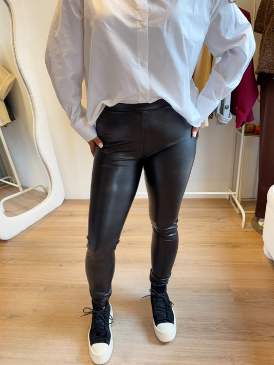 Norfy leatherlook legging black