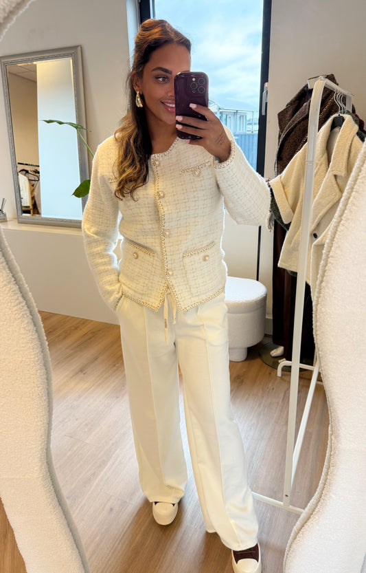 Tailored jogger straight fit offwhite