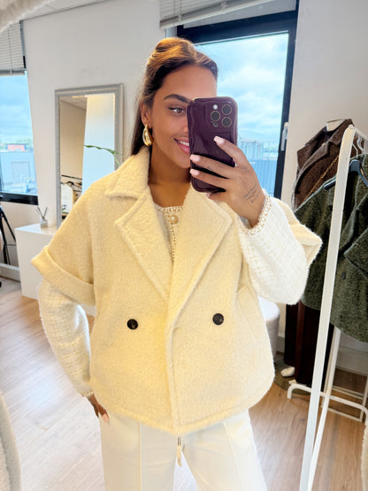Nora soft glitter jacket offwhite