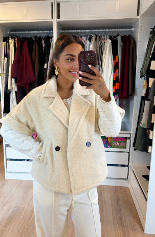 Nora soft glitter jacket offwhite