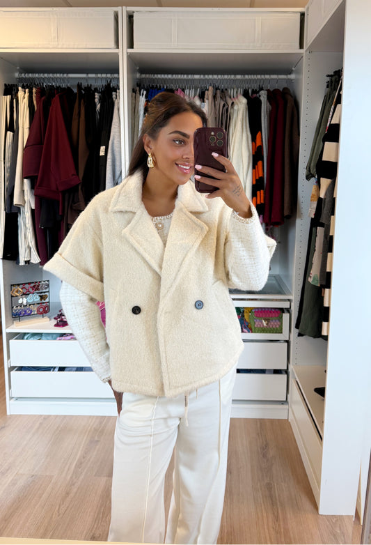 Nora soft glitter jacket offwhite