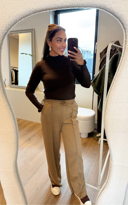 Tailored jogger straight fit camel
