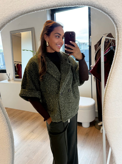 Nora soft glitter jacket army