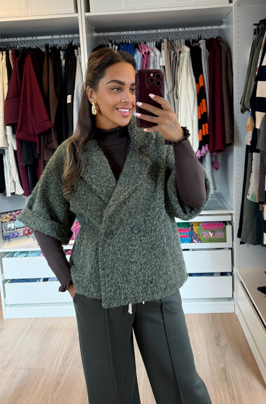 Nora soft glitter jacket army