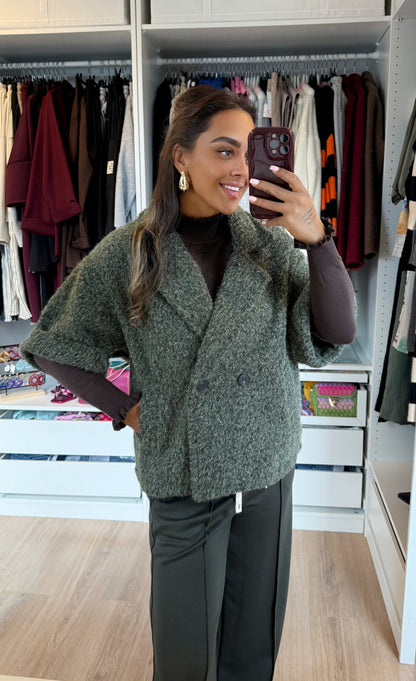 Nora soft glitter jacket army