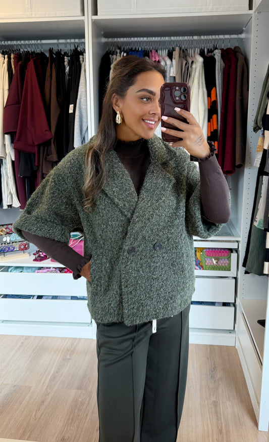 Nora soft glitter jacket army