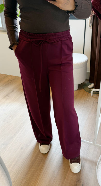 Tailored jogger straight fit bordeaux