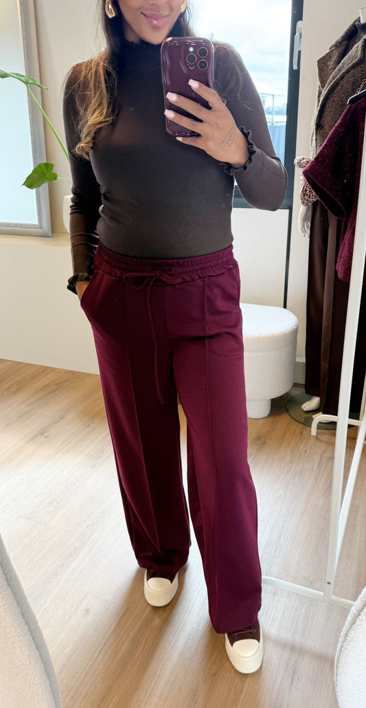 Tailored jogger straight fit bordeaux