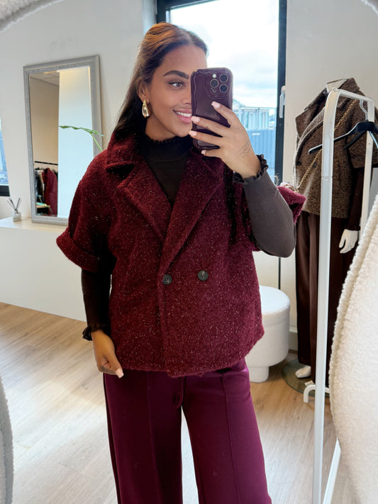 Nora soft glitter jacket bordeaux