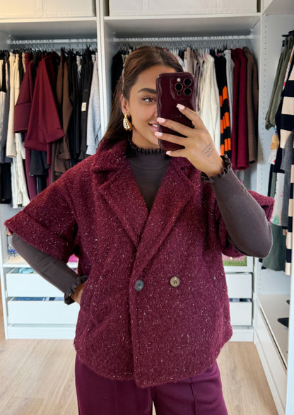 Nora soft glitter jacket bordeaux