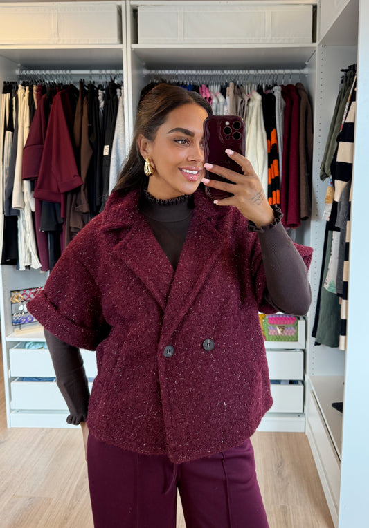 Nora soft glitter jacket bordeaux