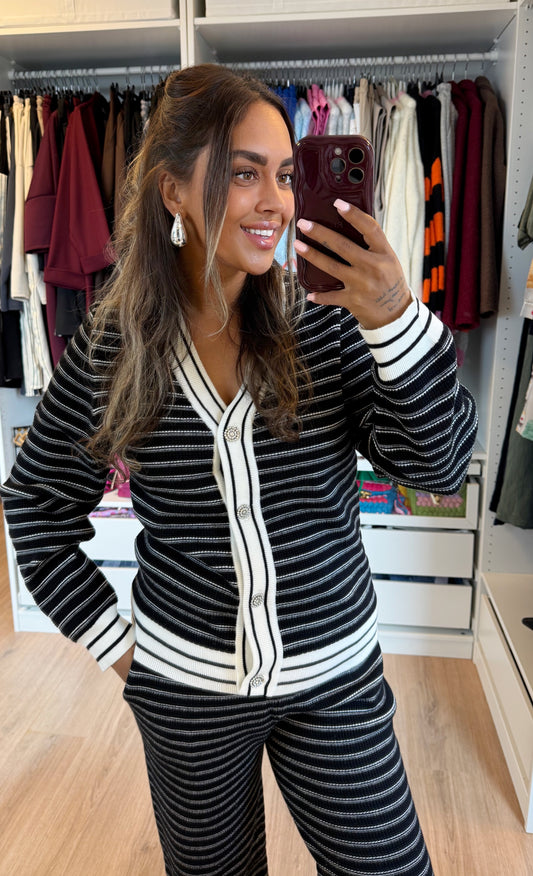Chanelle luxe two-piece set black & white