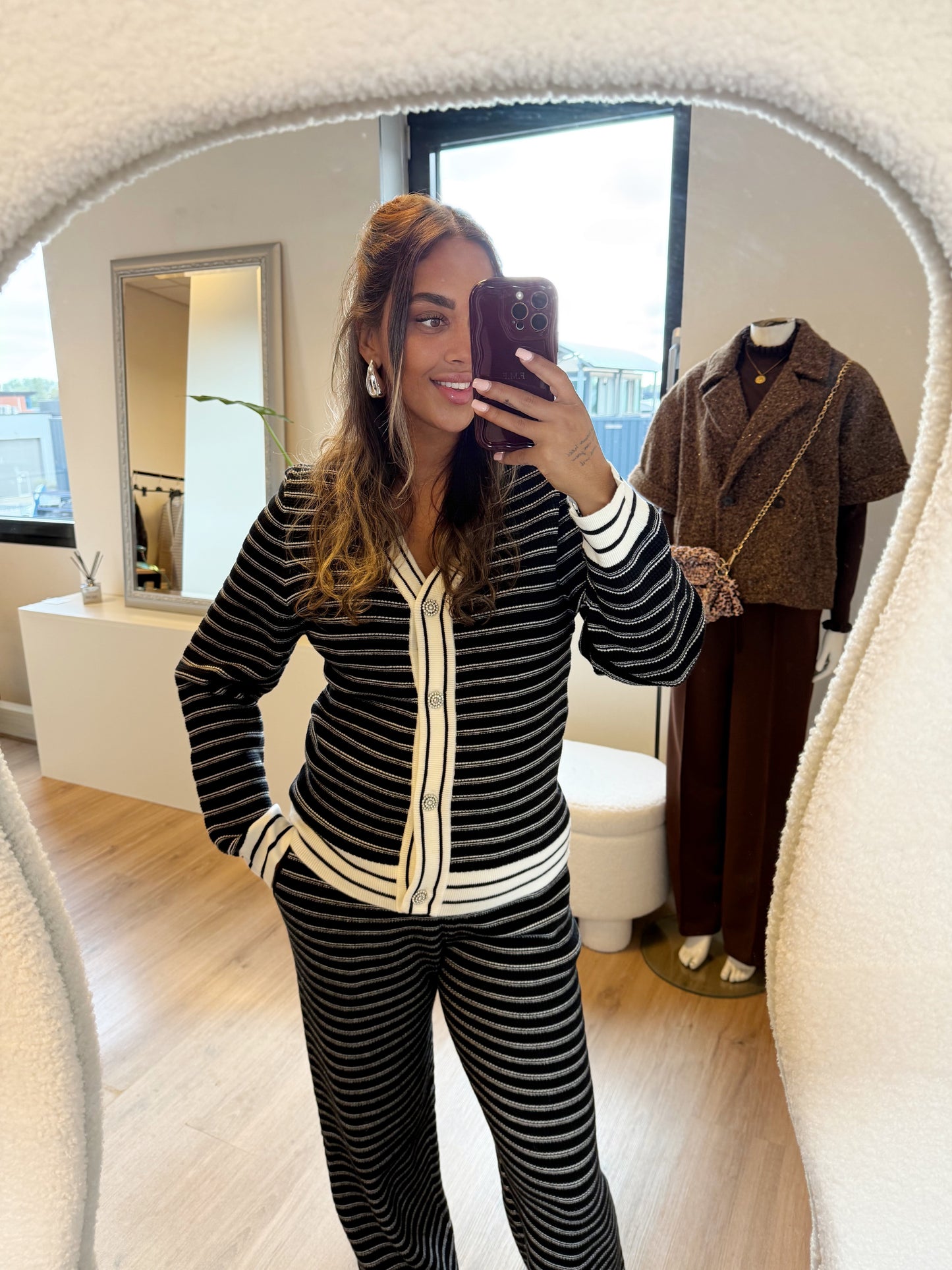 Chanelle luxe two-piece set black & white